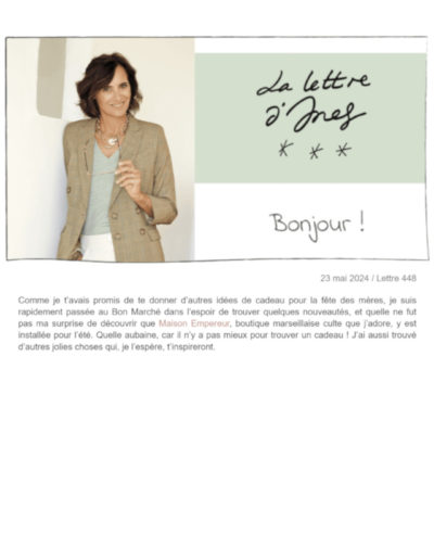 Ines de La Fressange newsletter 23 mai 2024 01