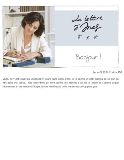 Ines de La Fressange newsletter 1 1er aout 2024